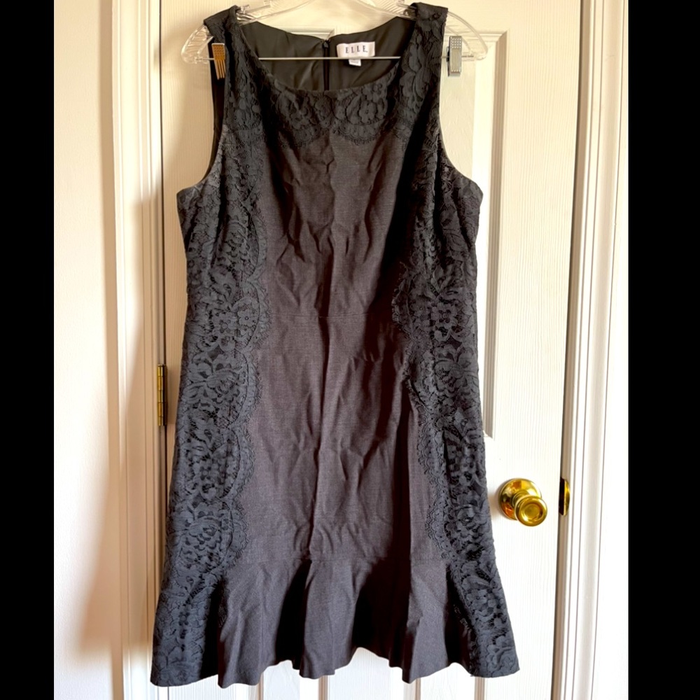 Elle Grey Dress with Lace Sides